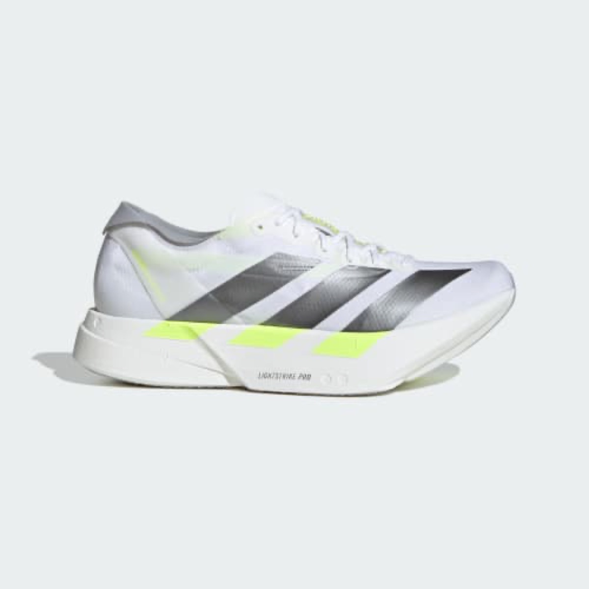 adidas Adios Pro 4 in Cloud White / Iron Metallic / Solar Yellow