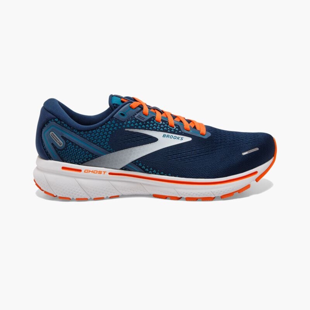 Brooks Ghost 14 in Titan/Teal/Flame