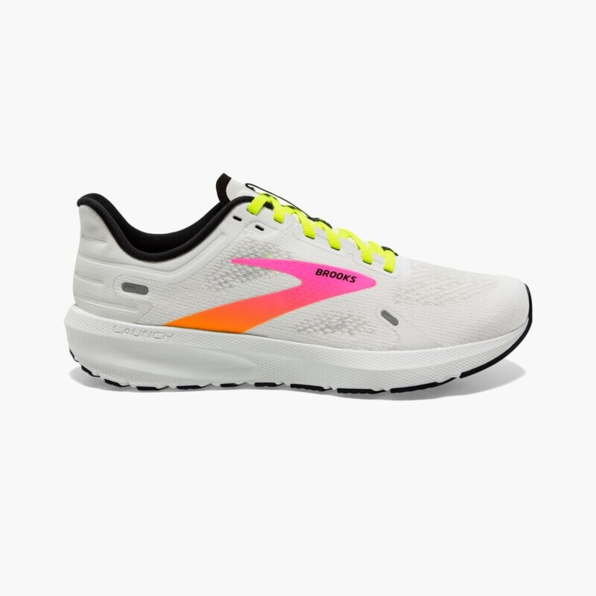 Brooks Launch 9 in White/Pink/Nightlife