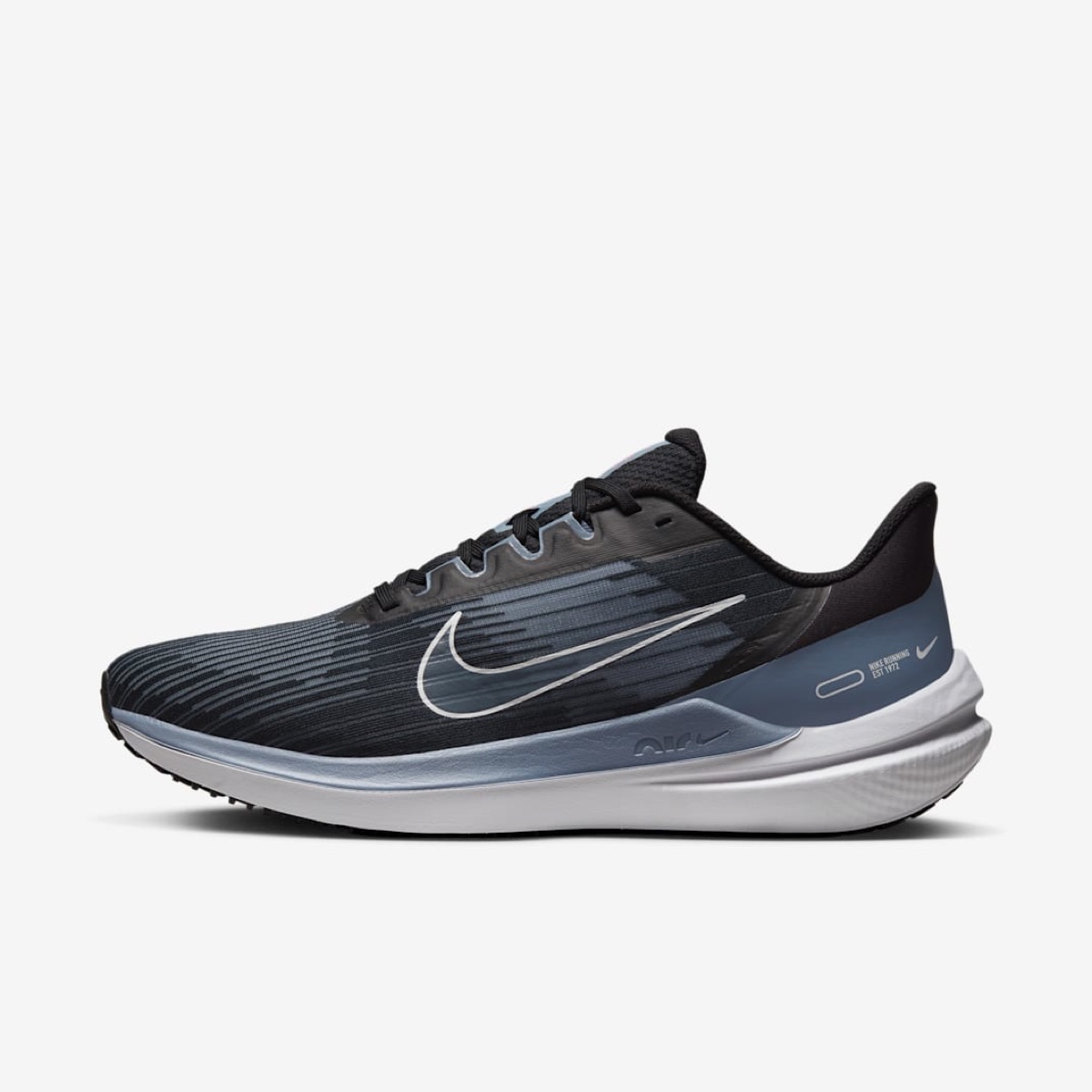 Nike Winflo 9 in Black / Ashen Slate / Pink Spell / White