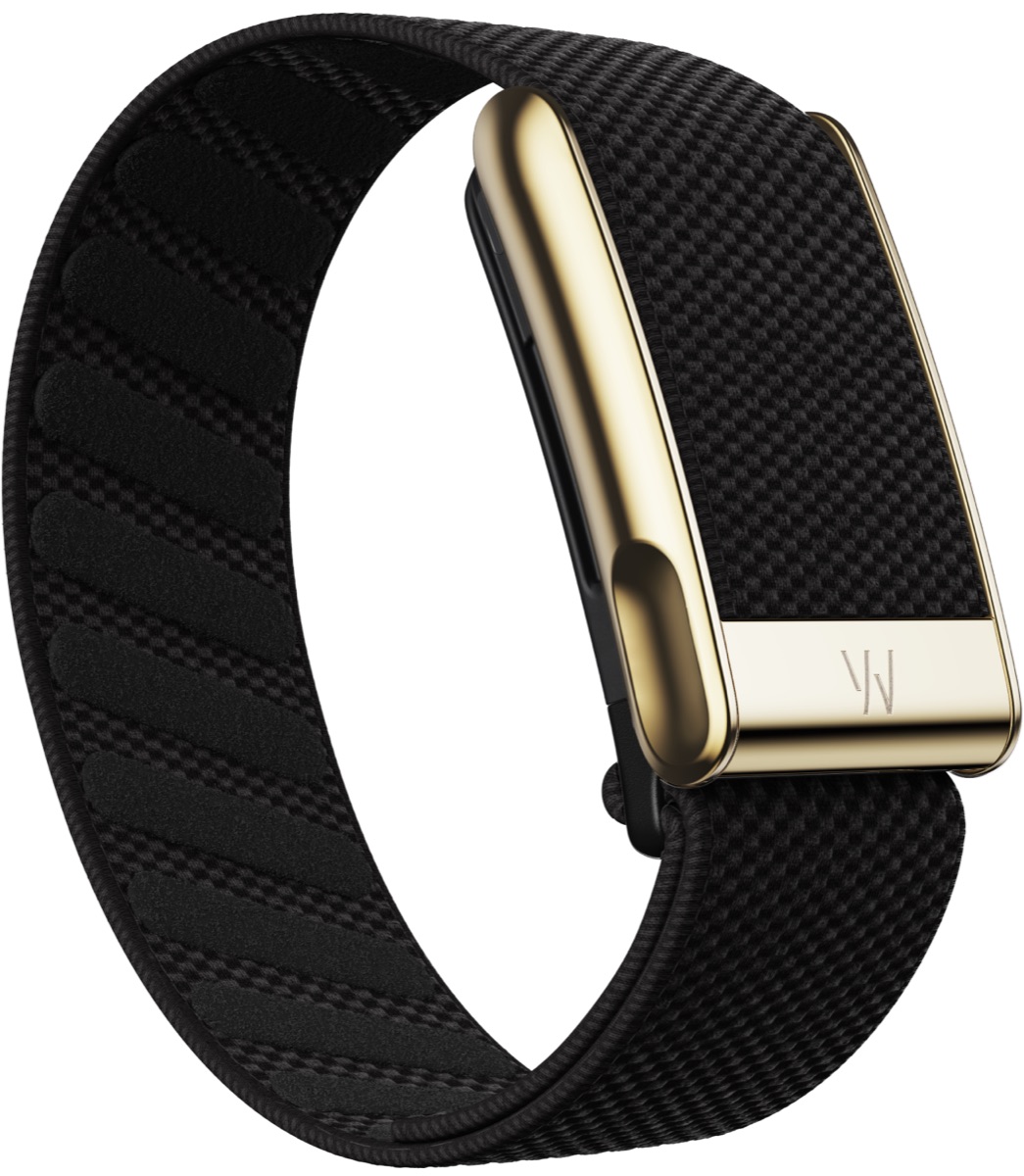 WHOOP wearable in Obsidian / Gold SuperKnit Luxe (5.0/MG family)